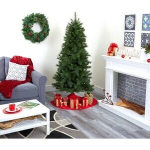 Nearly Natural 6ft. Slim West Virginia Mountain Pine Artificial Christmas Tree